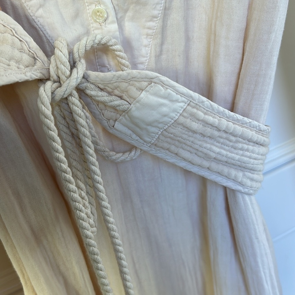 XIRENA Faith Henley Button Down Belted Dress in Oat Cream Color Size Small - Picture 8 of 16